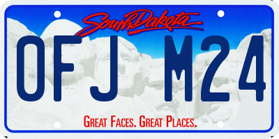 SD license plate 0FJM24