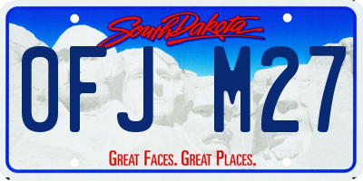 SD license plate 0FJM27