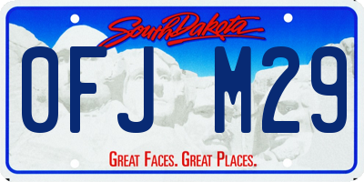 SD license plate 0FJM29