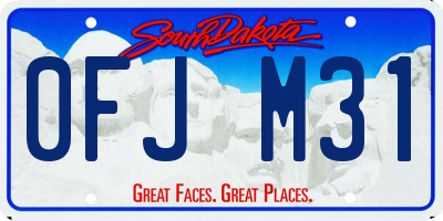 SD license plate 0FJM31