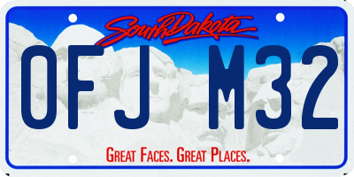 SD license plate 0FJM32