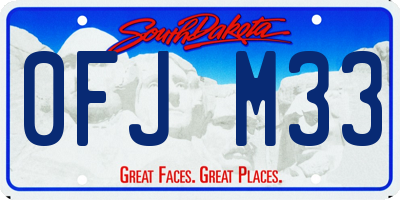 SD license plate 0FJM33