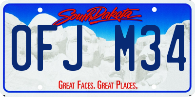 SD license plate 0FJM34