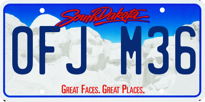 SD license plate 0FJM36