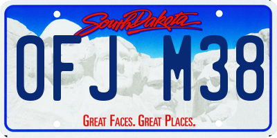 SD license plate 0FJM38