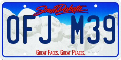 SD license plate 0FJM39