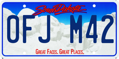 SD license plate 0FJM42