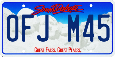 SD license plate 0FJM45