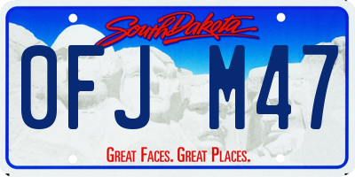 SD license plate 0FJM47