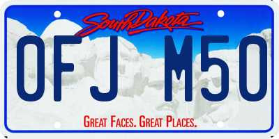 SD license plate 0FJM50