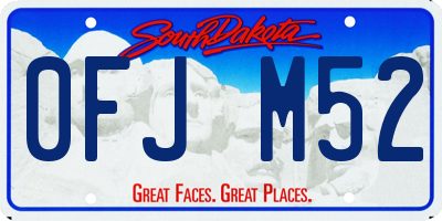 SD license plate 0FJM52