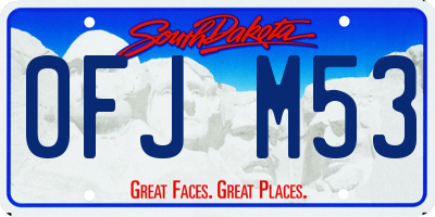 SD license plate 0FJM53