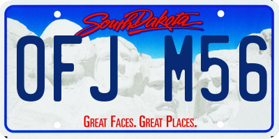 SD license plate 0FJM56