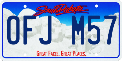 SD license plate 0FJM57