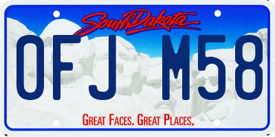 SD license plate 0FJM58