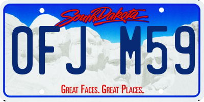 SD license plate 0FJM59