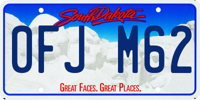 SD license plate 0FJM62