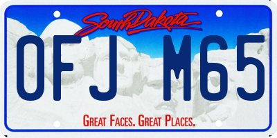 SD license plate 0FJM65