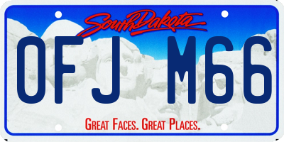 SD license plate 0FJM66