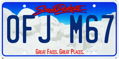 SD license plate 0FJM67