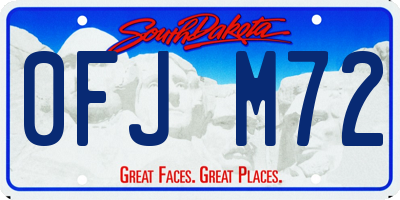 SD license plate 0FJM72