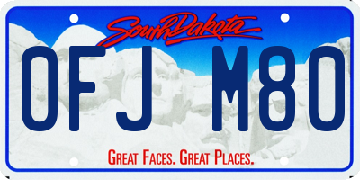 SD license plate 0FJM80