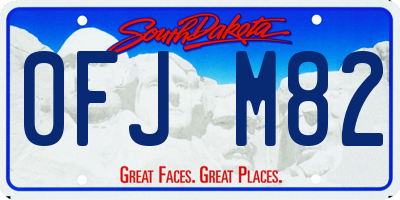 SD license plate 0FJM82