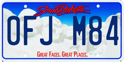 SD license plate 0FJM84