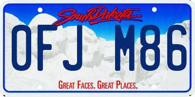 SD license plate 0FJM86