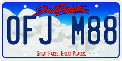 SD license plate 0FJM88