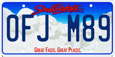 SD license plate 0FJM89
