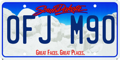 SD license plate 0FJM90