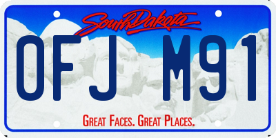 SD license plate 0FJM91
