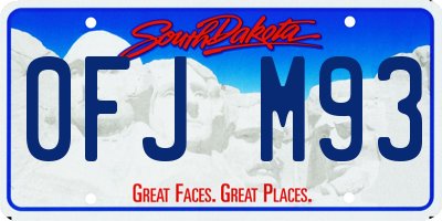 SD license plate 0FJM93
