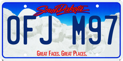 SD license plate 0FJM97