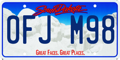 SD license plate 0FJM98