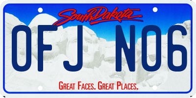 SD license plate 0FJN06