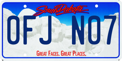 SD license plate 0FJN07