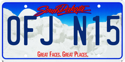 SD license plate 0FJN15