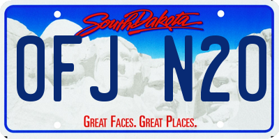 SD license plate 0FJN20