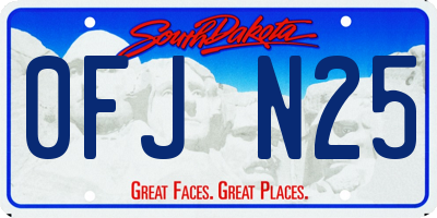SD license plate 0FJN25