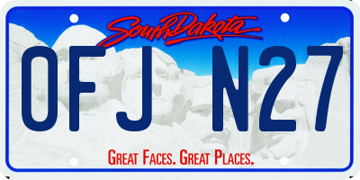 SD license plate 0FJN27
