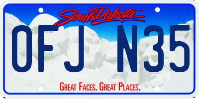SD license plate 0FJN35