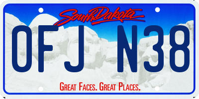 SD license plate 0FJN38