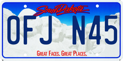 SD license plate 0FJN45
