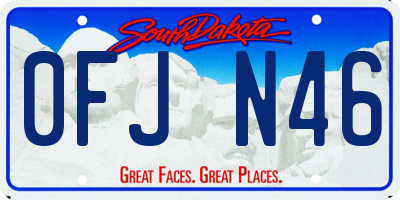 SD license plate 0FJN46