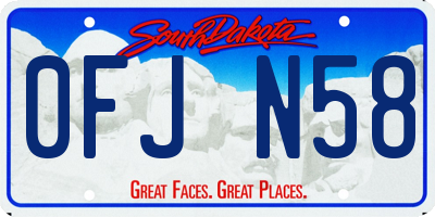 SD license plate 0FJN58