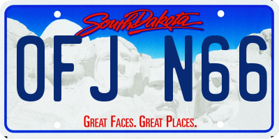 SD license plate 0FJN66