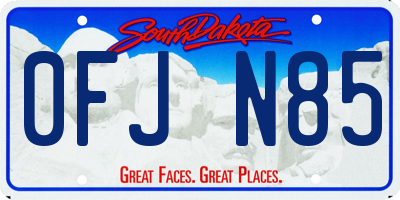 SD license plate 0FJN85