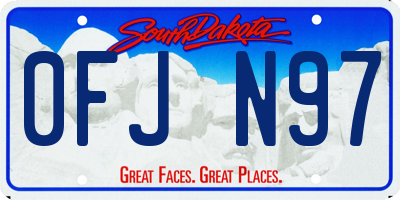 SD license plate 0FJN97